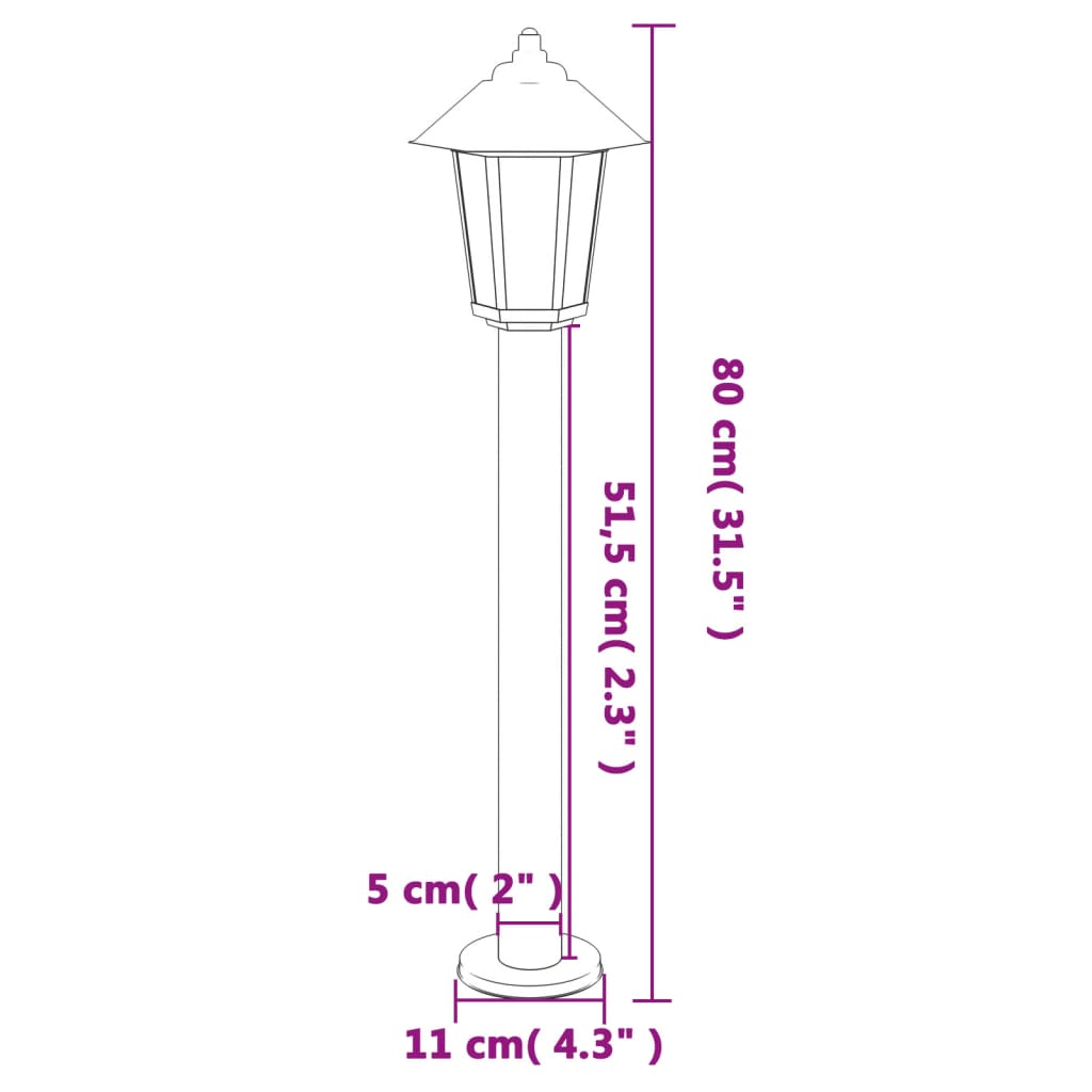 Utomhusgolvlampa 80 cm rostfritt stål