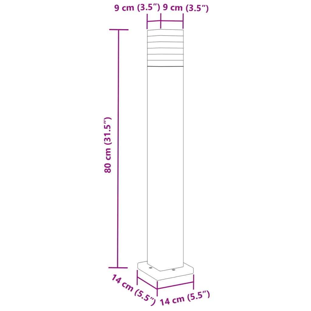 Utomhusgolvlampa 80 cm aluminium