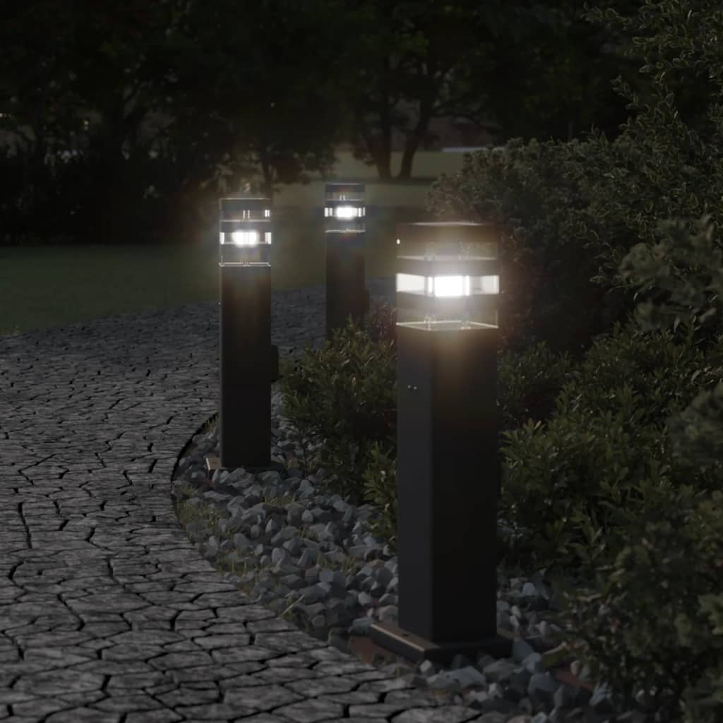 Utomhusgolvlampa med eluttag 80 cm aluminium