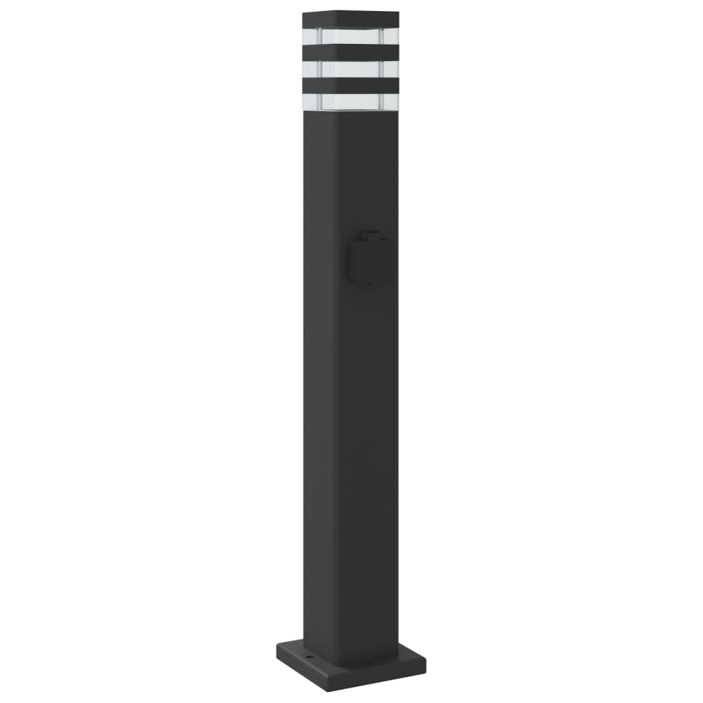 Utomhusgolvlampa med eluttag 80 cm aluminium
