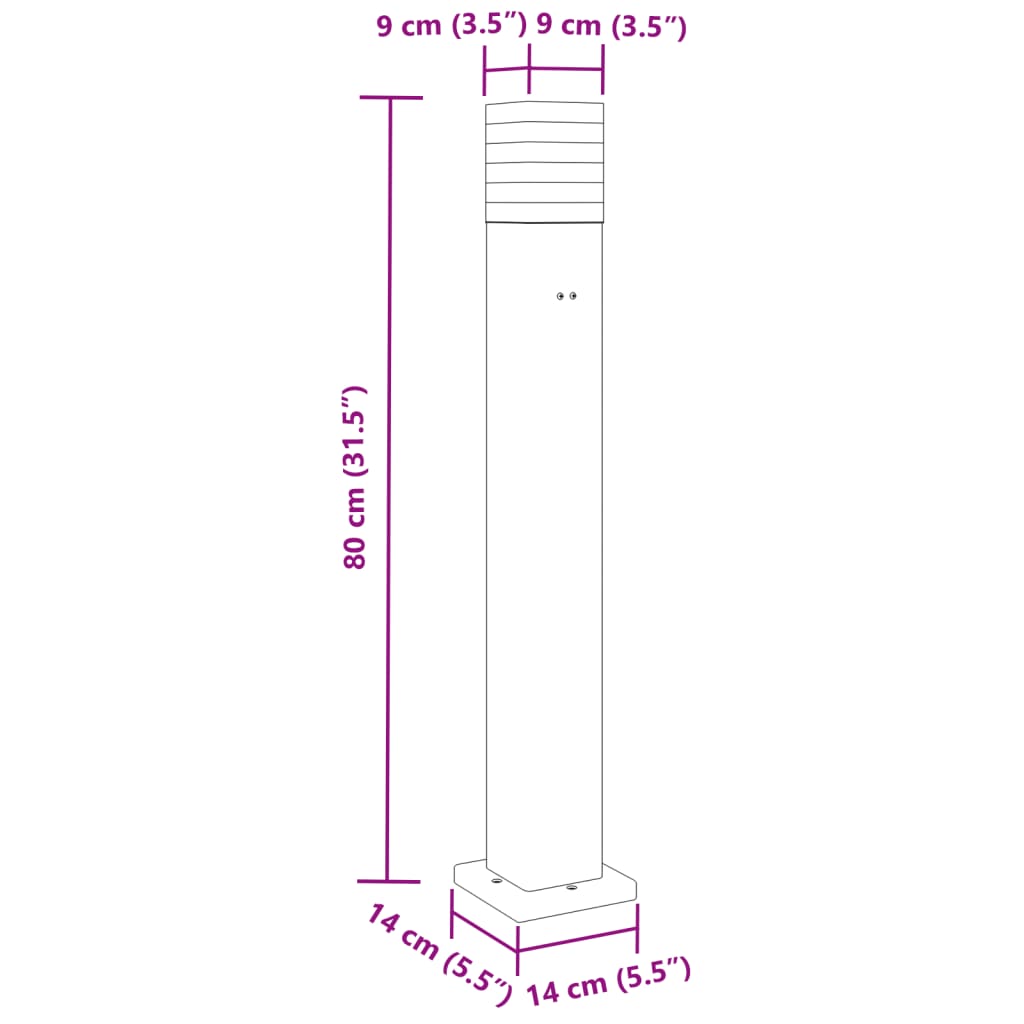 Utomhusgolvlampa med eluttag 80 cm aluminium