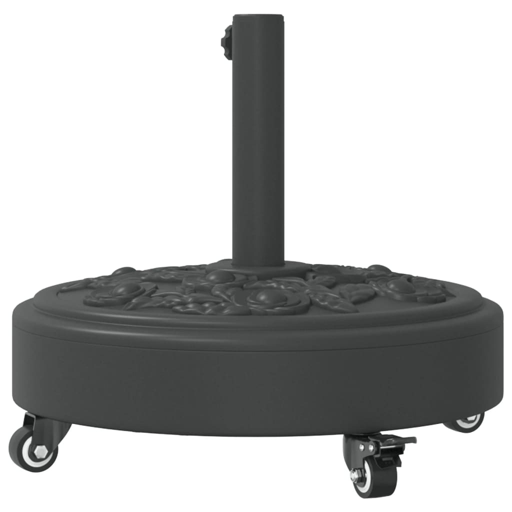Parasollfot med hjul för Ø38 och 48 mm stolpar 27 kg rund