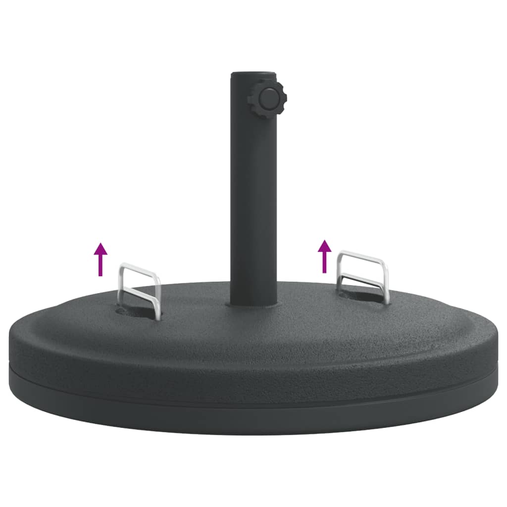 Parasollfot med handtag för Ø38 och 48 mm stolpar 25 kg rund