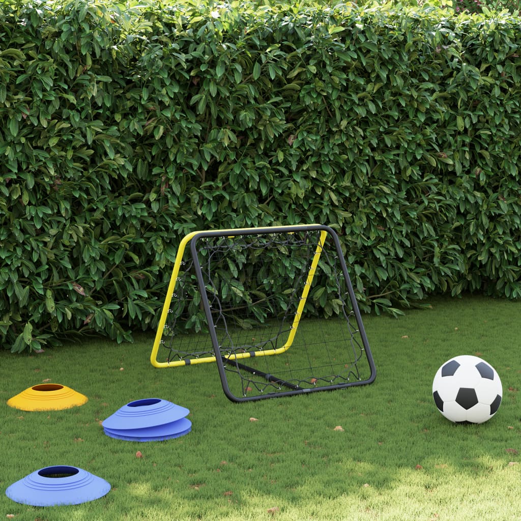 Fotbollsnät med rebounder dubbel justerbart och stål