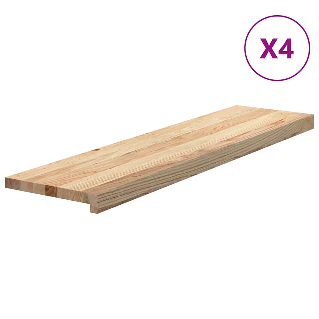 Trappstegsmattor 4 Pcs Obehandlad Massiv