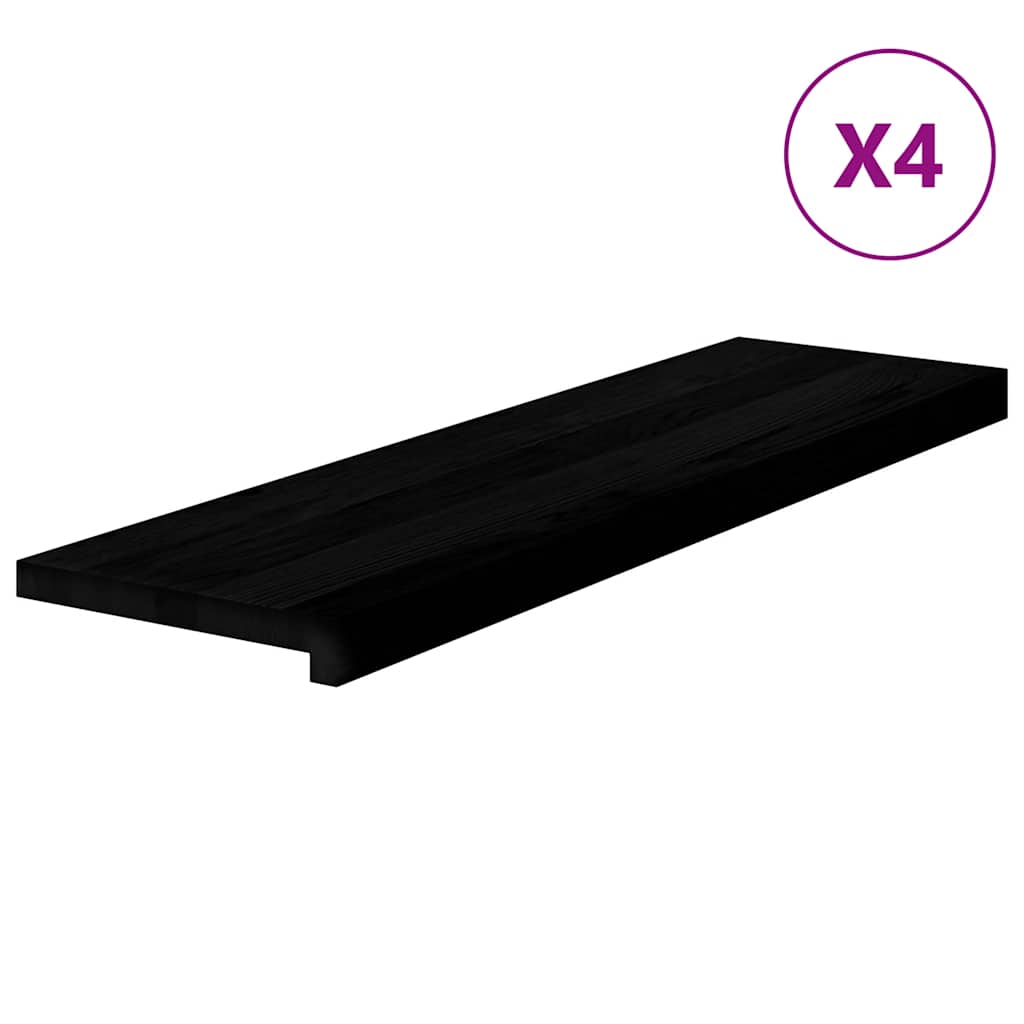 Trappstegsmattor 4 Pcs Brunsvart Massiv