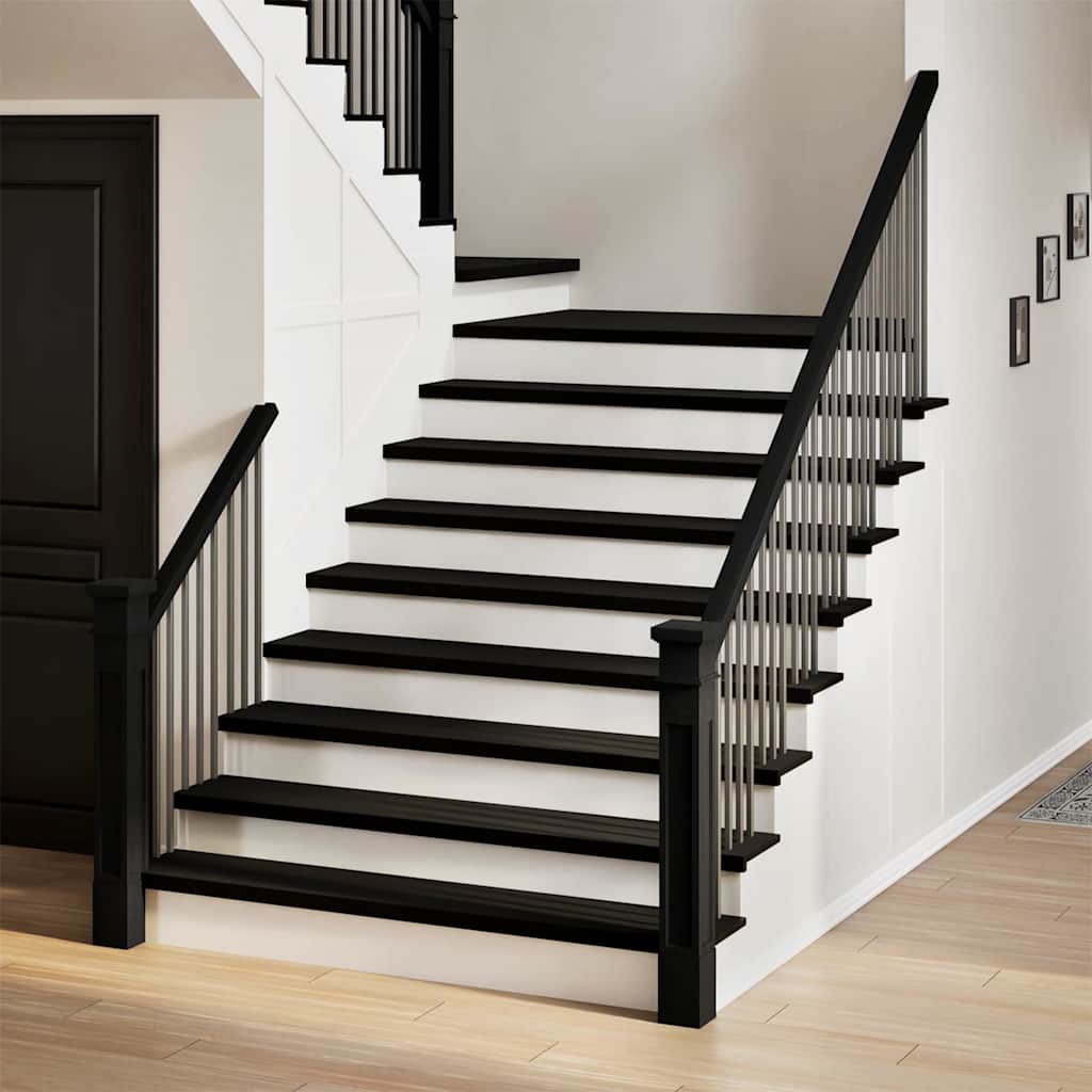 Trappstegsmattor 4 Pcs Brunsvart Massiv