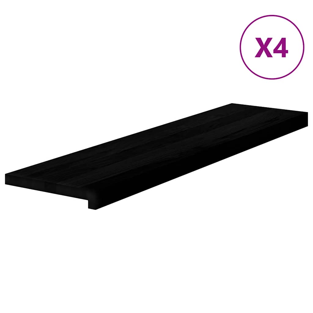 Trappstegsmattor 4 Pcs Brunsvart Massiv