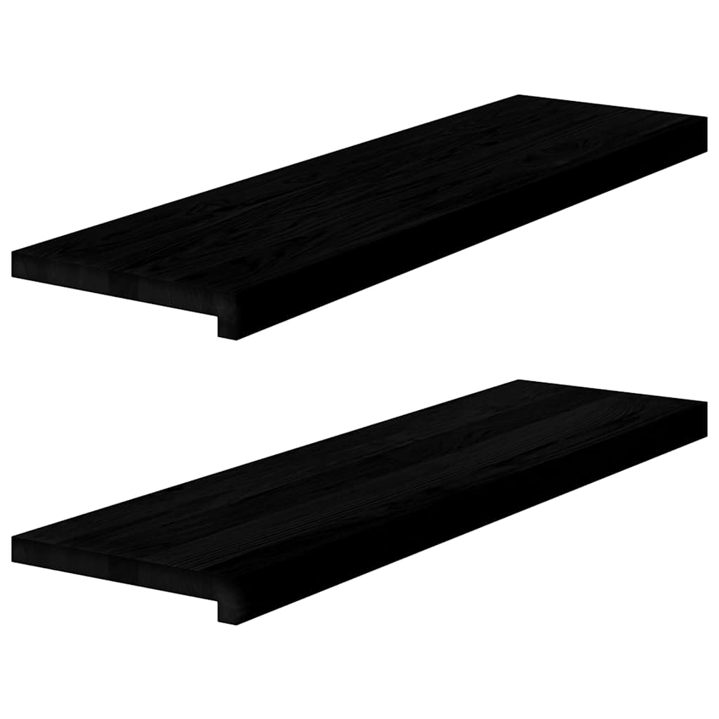 Trappstegsmattor 2 Pcs Brunsvart Massiv