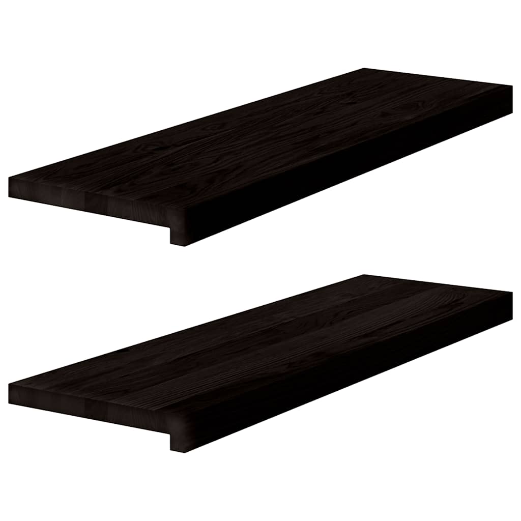 Trappstegsmattor 2 Pcs Brunsvart Massiv