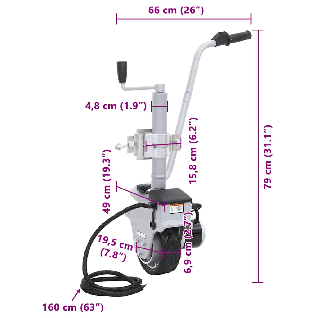 Motoriserat Stödhjul 12 V 350 W