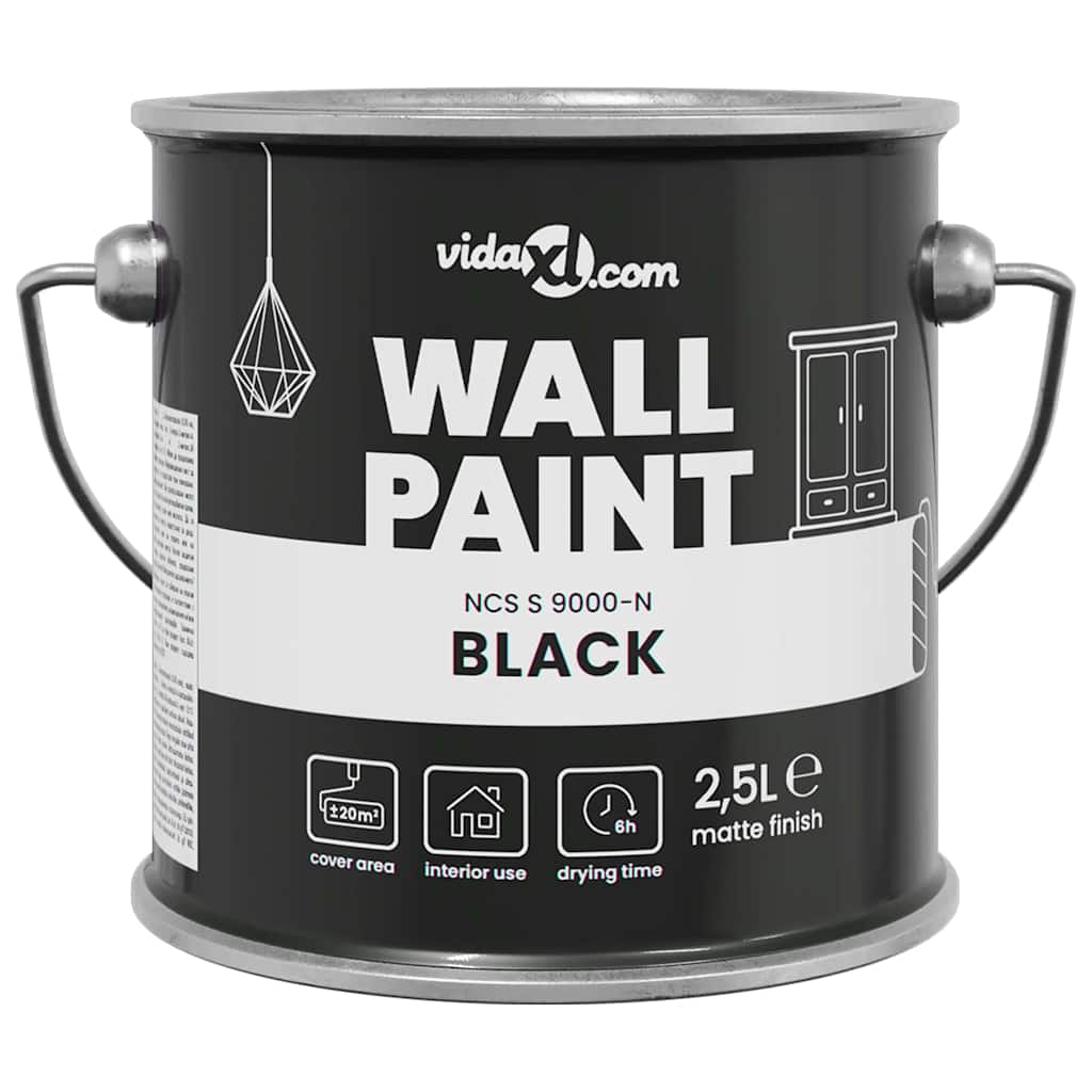 Väggfärg 2,5 L Väggprint Svart
