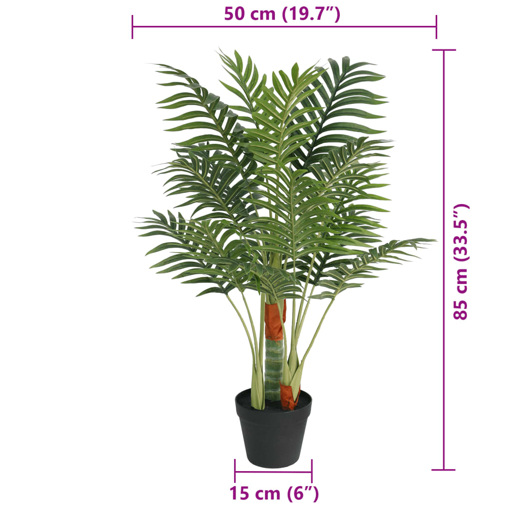 Konstväxt palm med 3 stammar 85 cm PP
