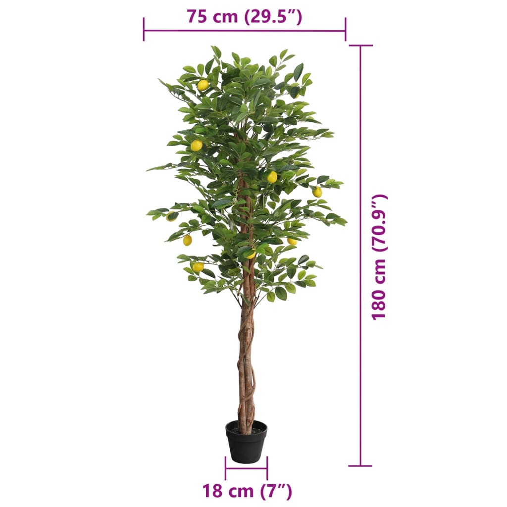 Konstväxt citronträd med 3 stammar 180 cm PP