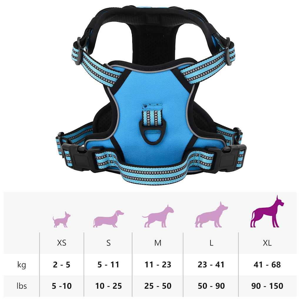 Hundsele med Reflekterande Ränder Justerbar Xl
