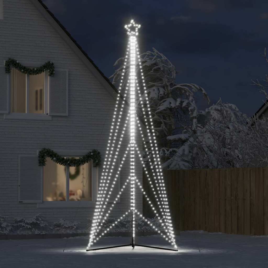 LED Julgran Kallvit