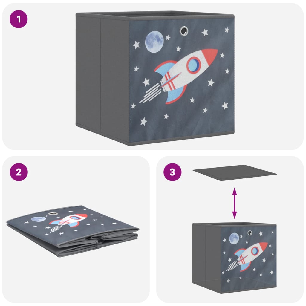 Vikbar förvaringslådor 4 st non-woven tyg