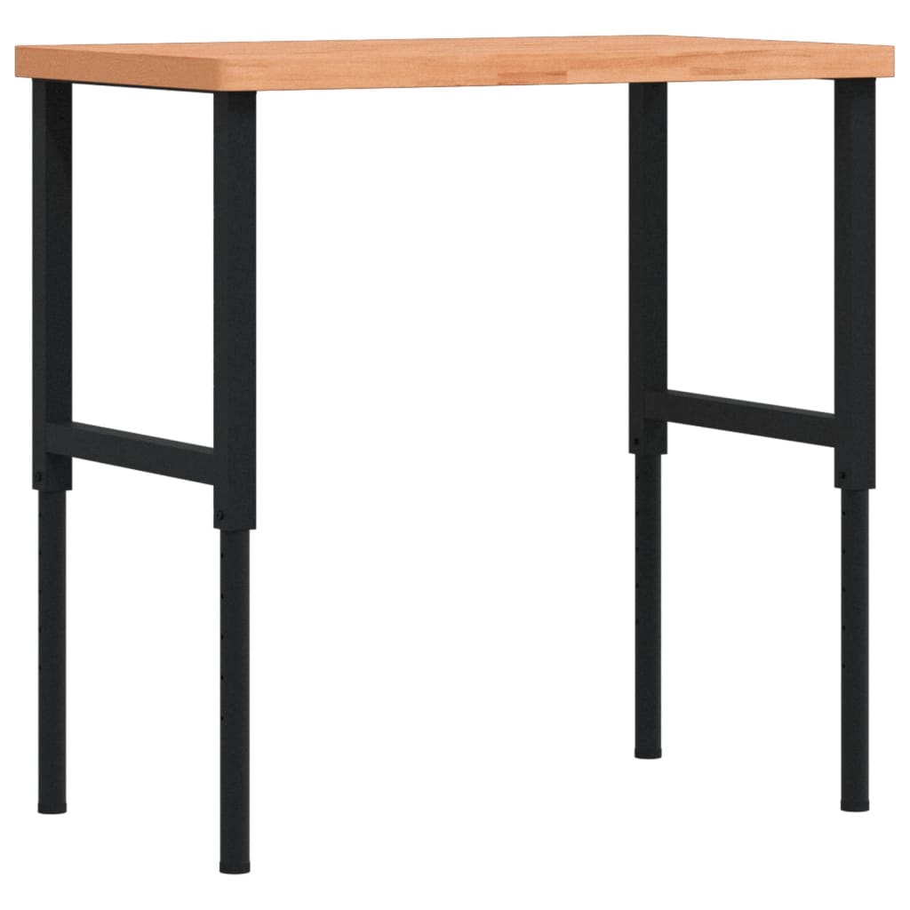 Arbetsbänk 100x60x(73-99,5) cm massivt bokträ rektangulär