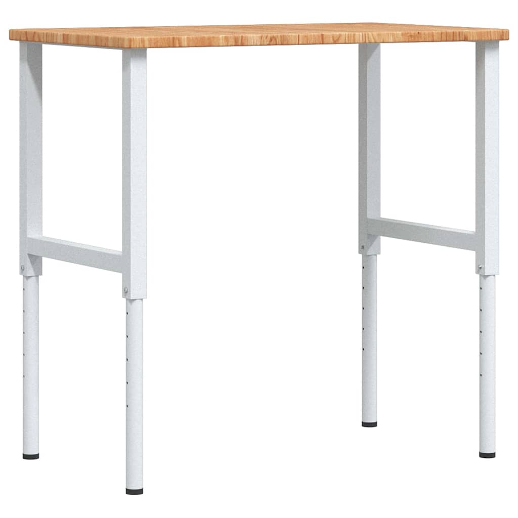Arbetsbänk 100x60x(71,5-98) cm massiv ek rektangulär