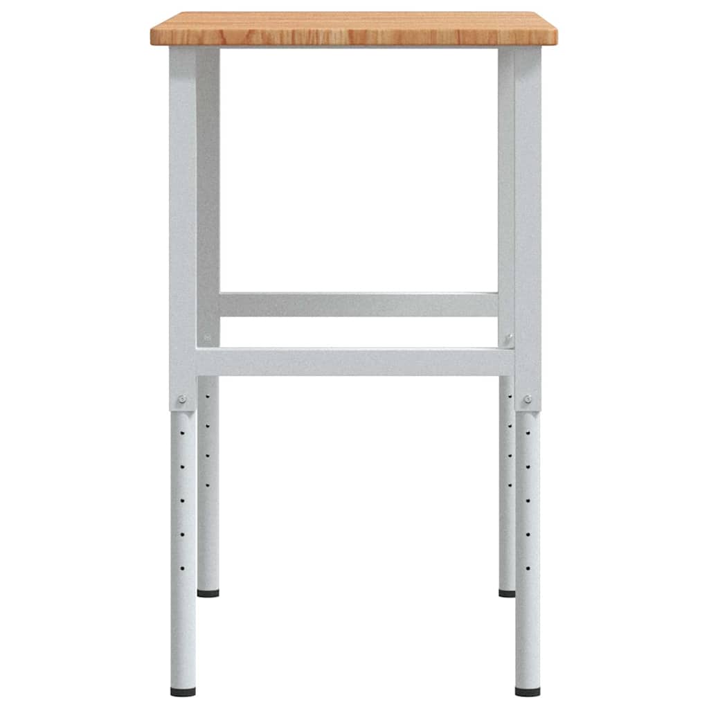 Arbetsbänk 100x60x(71,5-98) cm massiv ek rektangulär