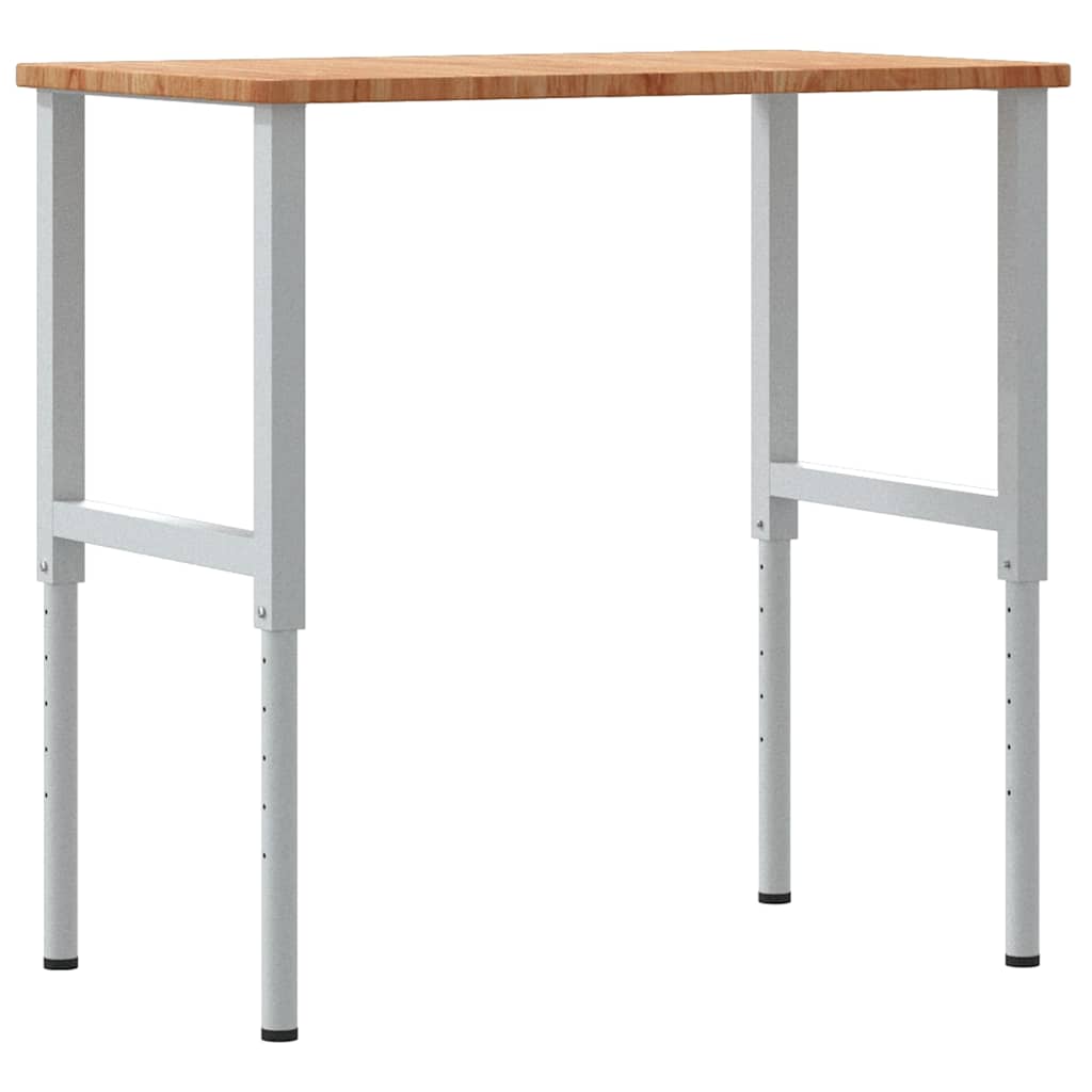 Arbetsbänk 100x60x(71,5-98) cm massiv ek rektangulär