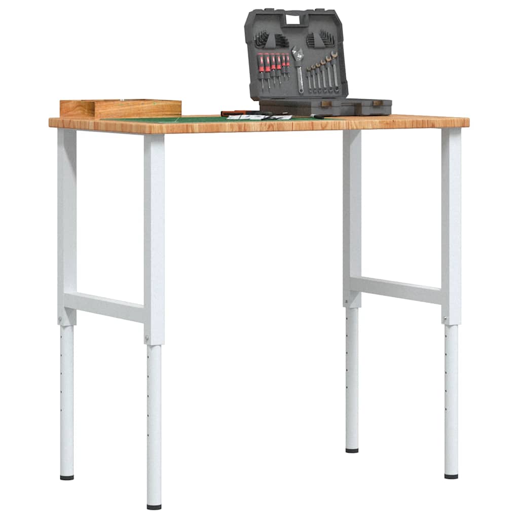 Arbetsbänk 100x60x(71,5-98) cm massiv ek rektangulär