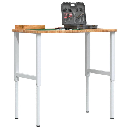 Arbetsbänk 100x60x(71,5-98) cm massiv ek rektangulär