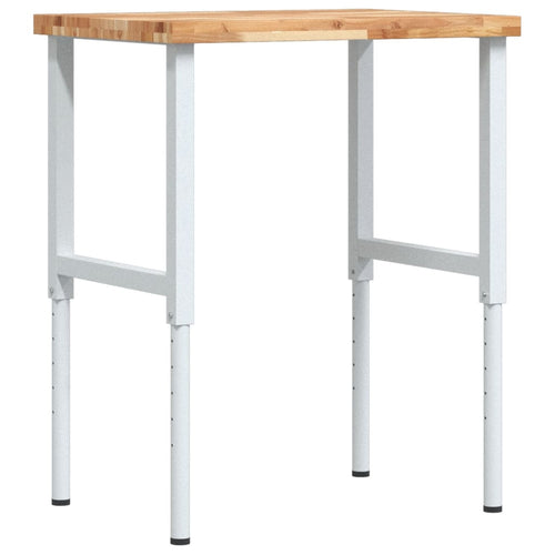 Arbetsbänk 80x60x(73-99,5) cm massiv akacia rektangulär