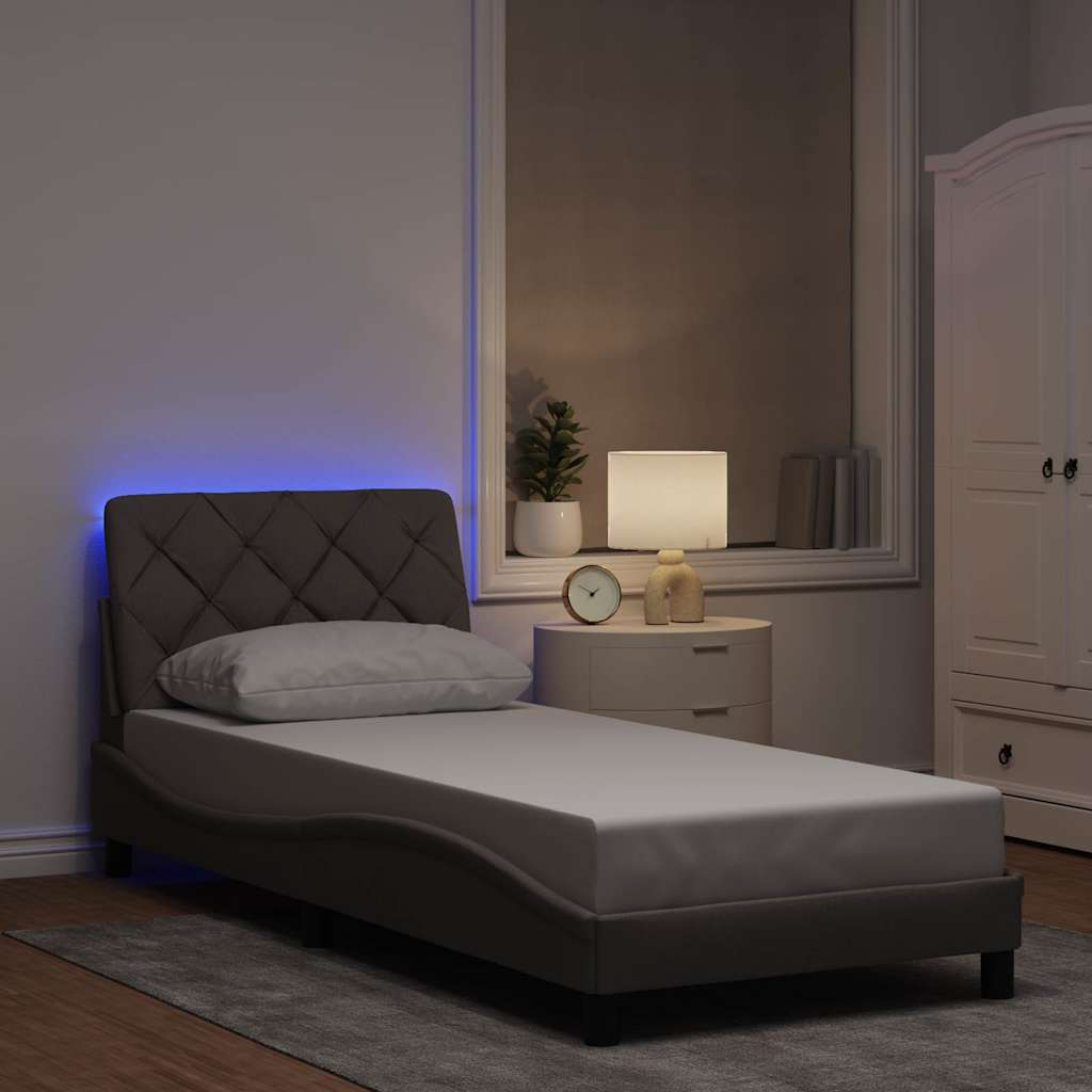 Bed frame with LED without mattress fabric