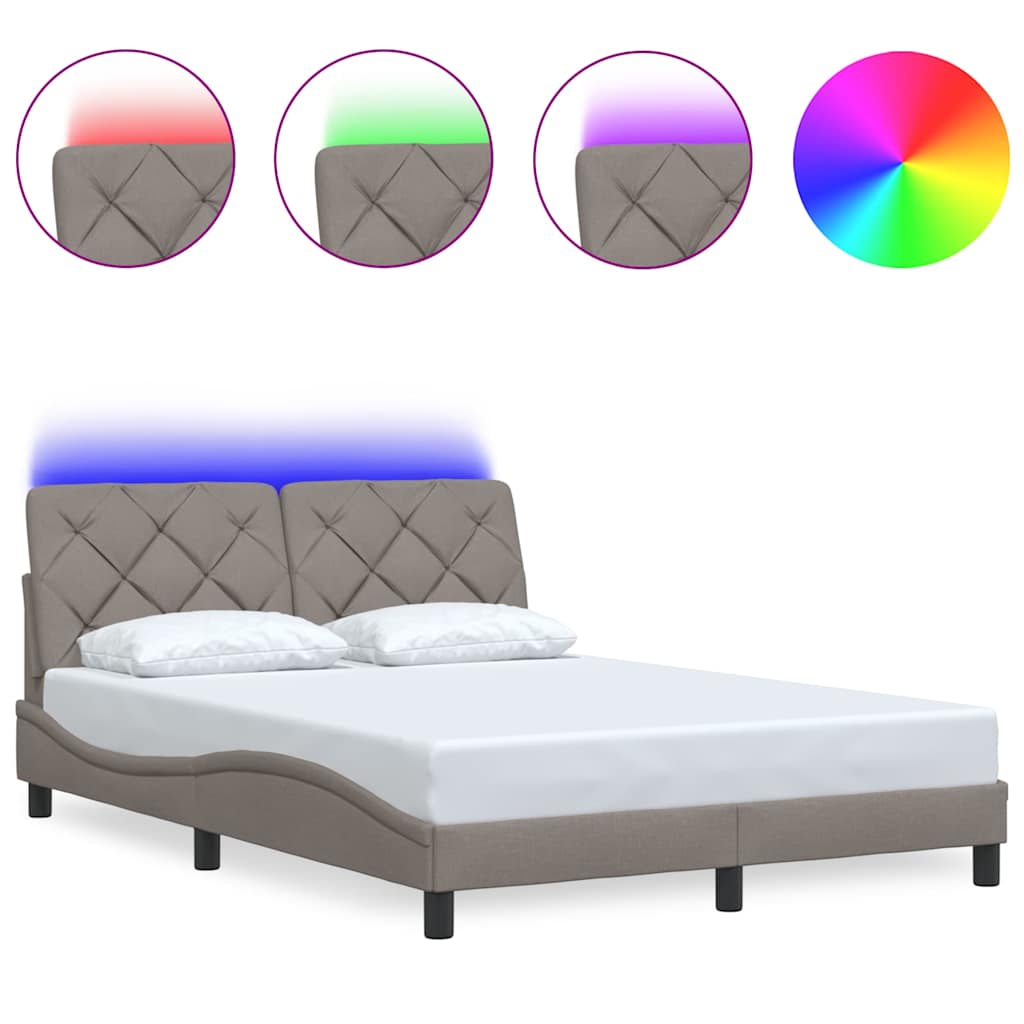 Bed frame with LED without mattress fabric