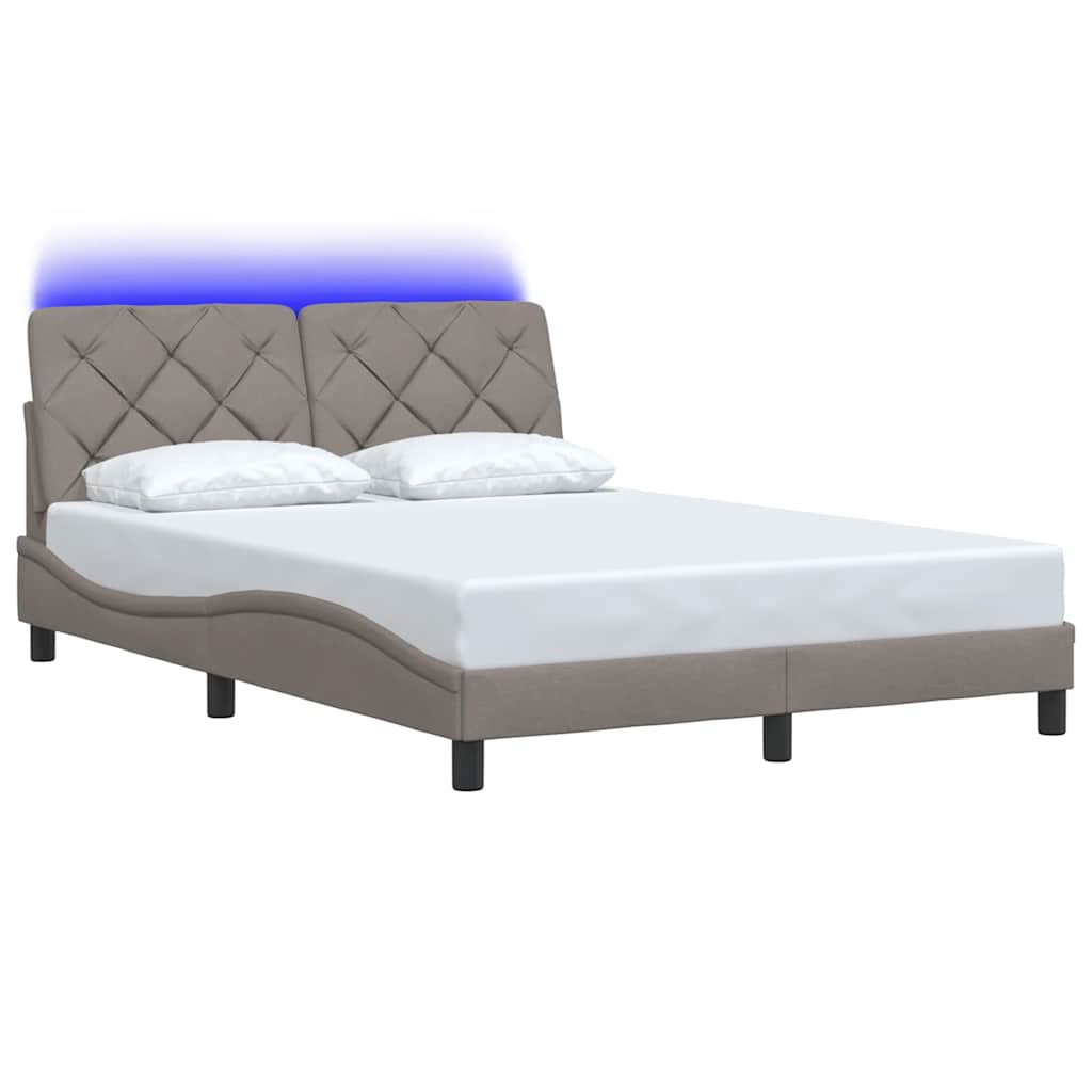 Bed frame with LED without mattress fabric