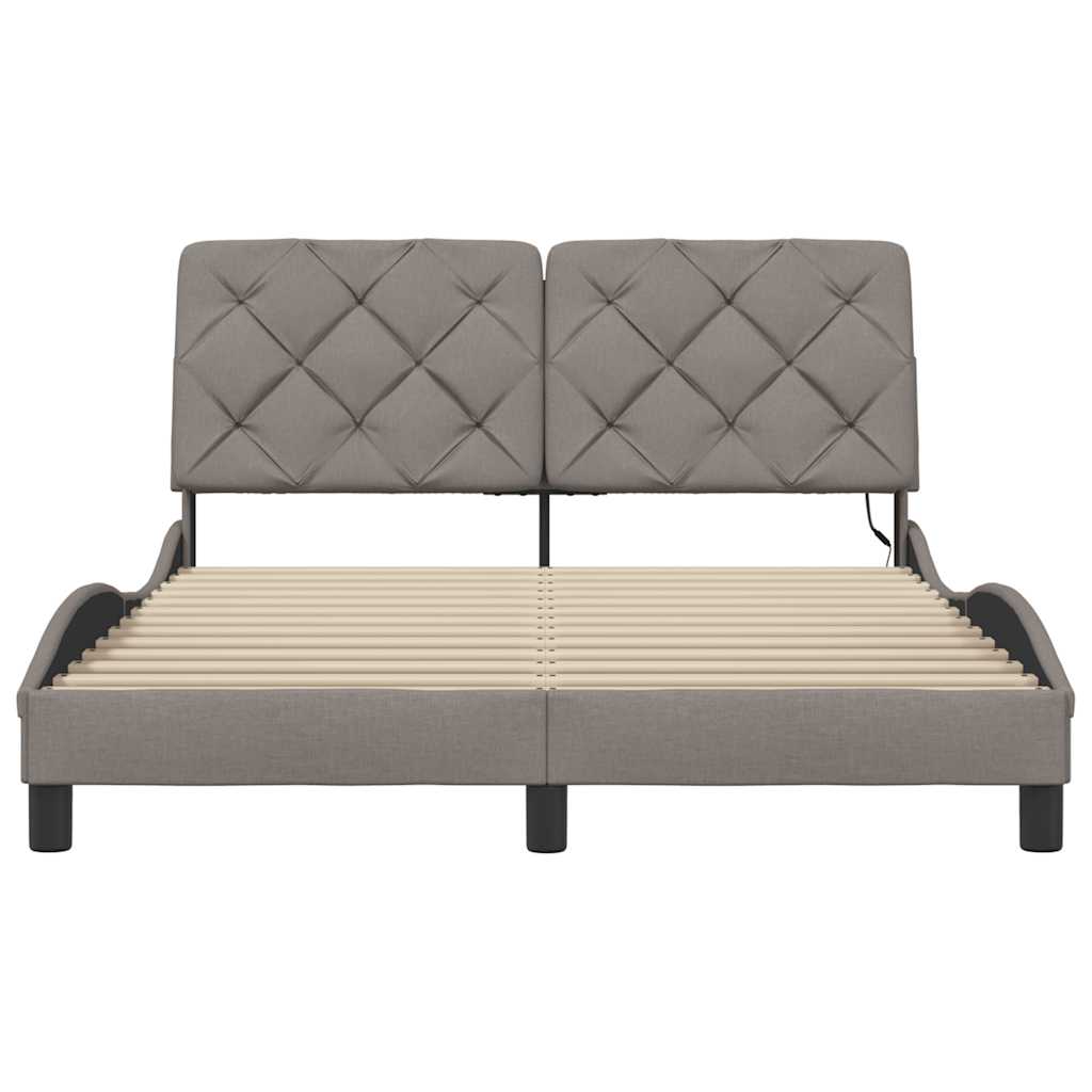Bed frame with LED without mattress fabric