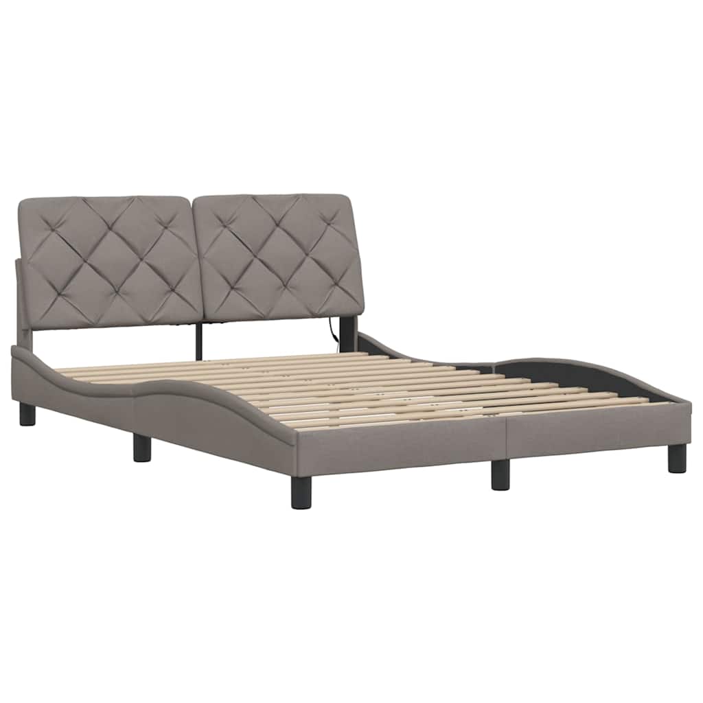 Bed frame with LED without mattress fabric