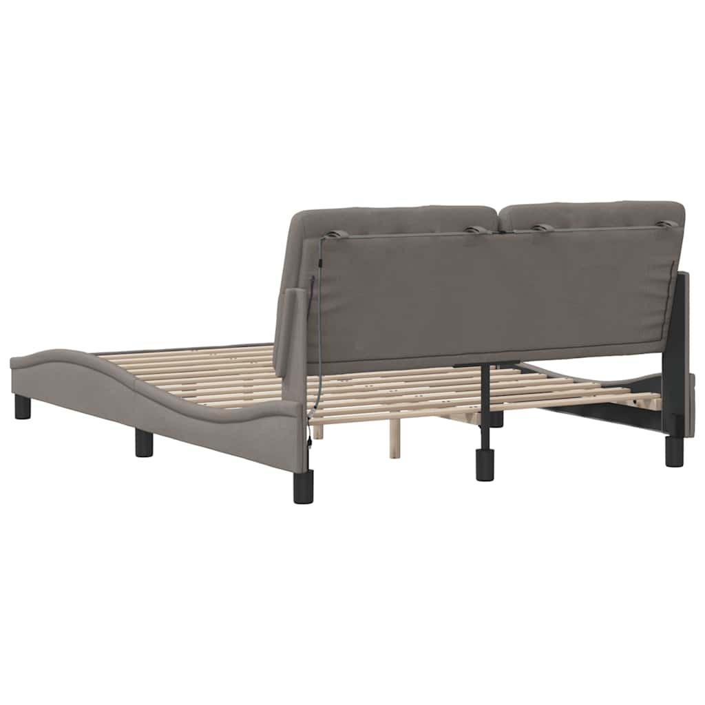 Bed frame with LED without mattress fabric