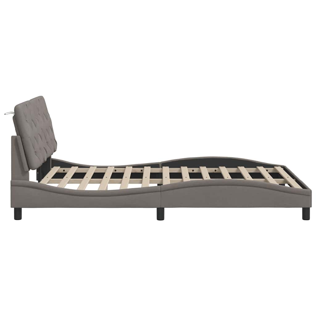 Bed frame with LED without mattress fabric