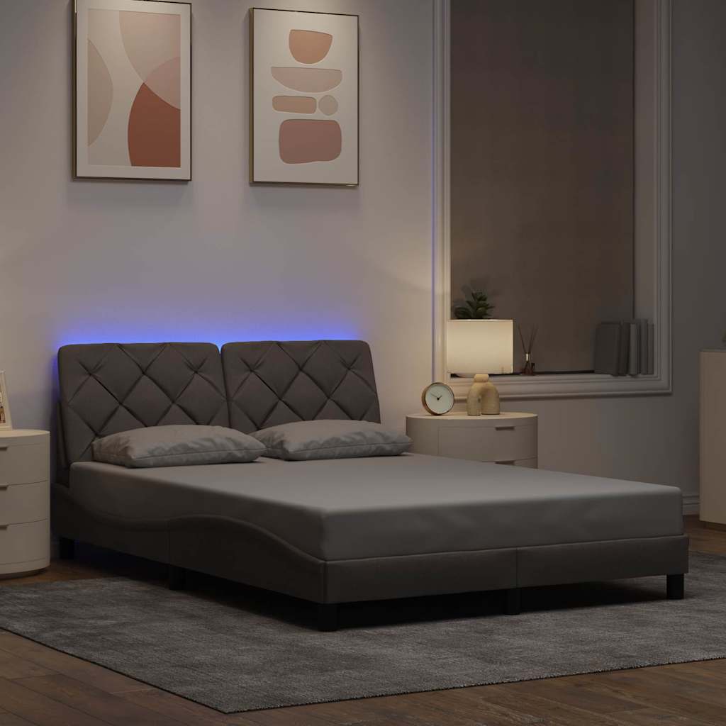 Bed frame with LED without mattress fabric