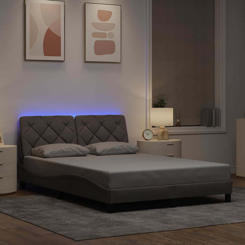Bed frame with LED without mattress fabric