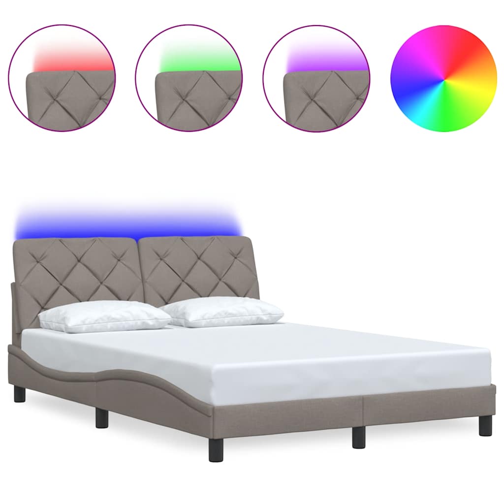 Bed frame with LED without mattress fabric