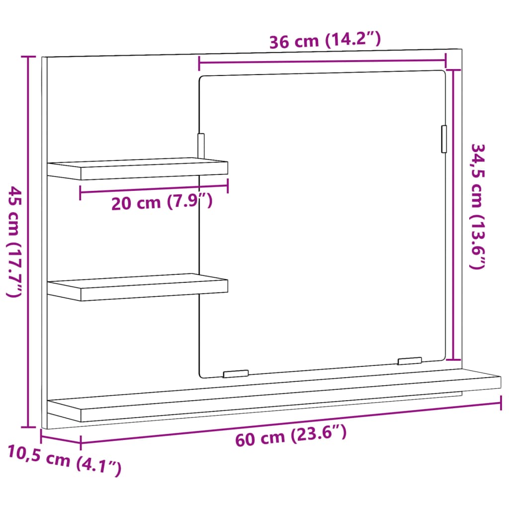 Spegelskåp för Badrum Åldrat