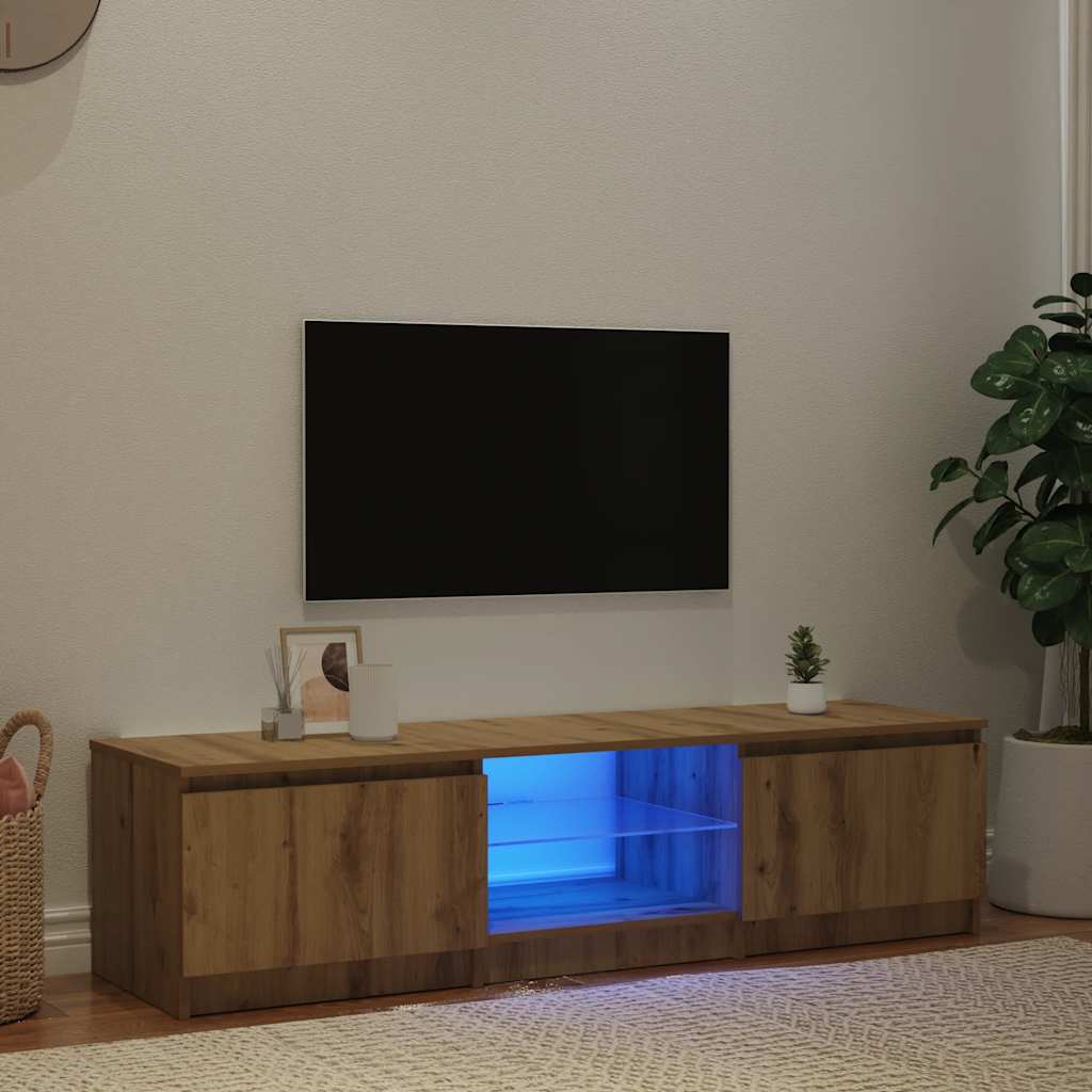 Tv-bänk med Led-lampor Konstruerat
