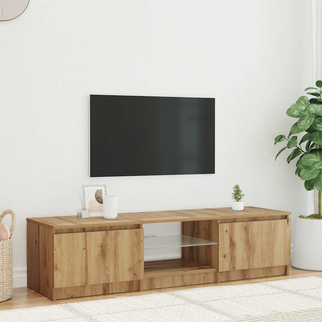 Tv-bänk med Led-lampor Konstruerat