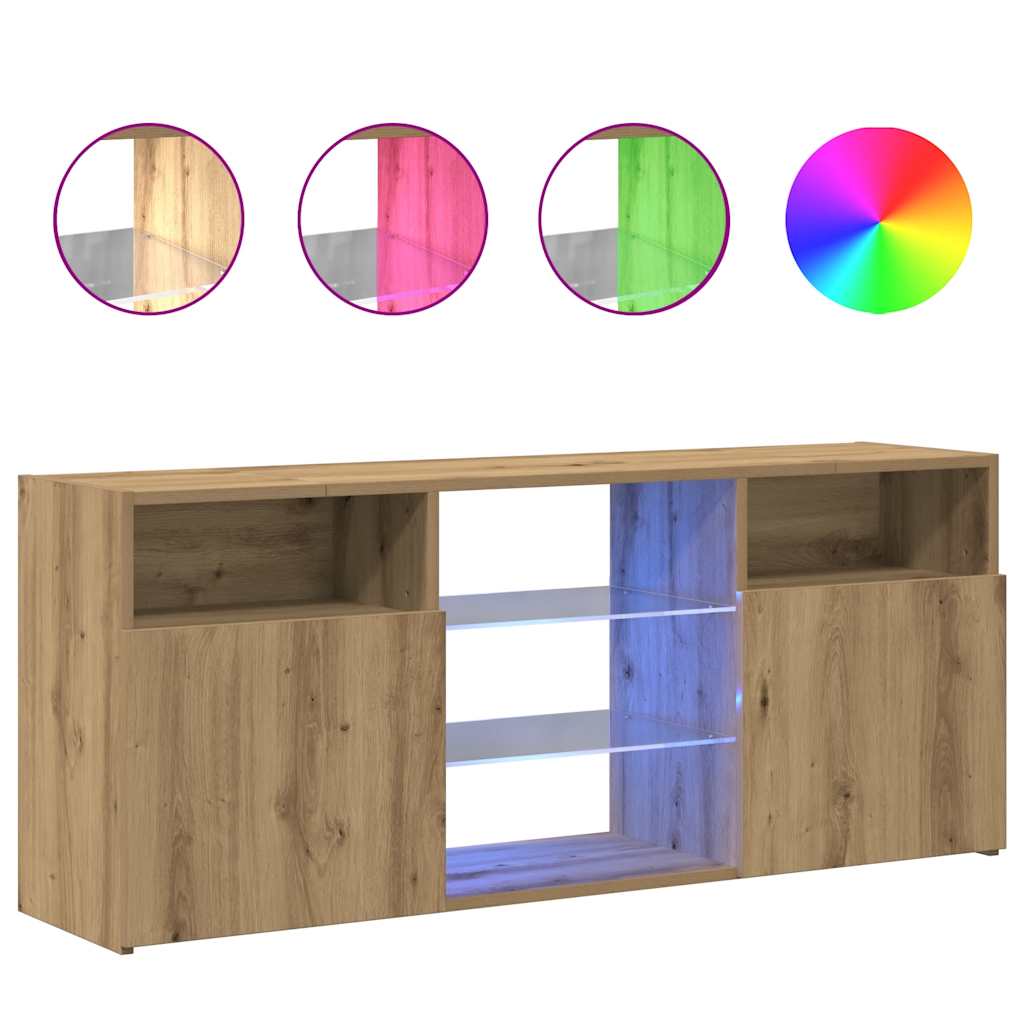 Tv-bänk med Led-lampor Konstruerat
