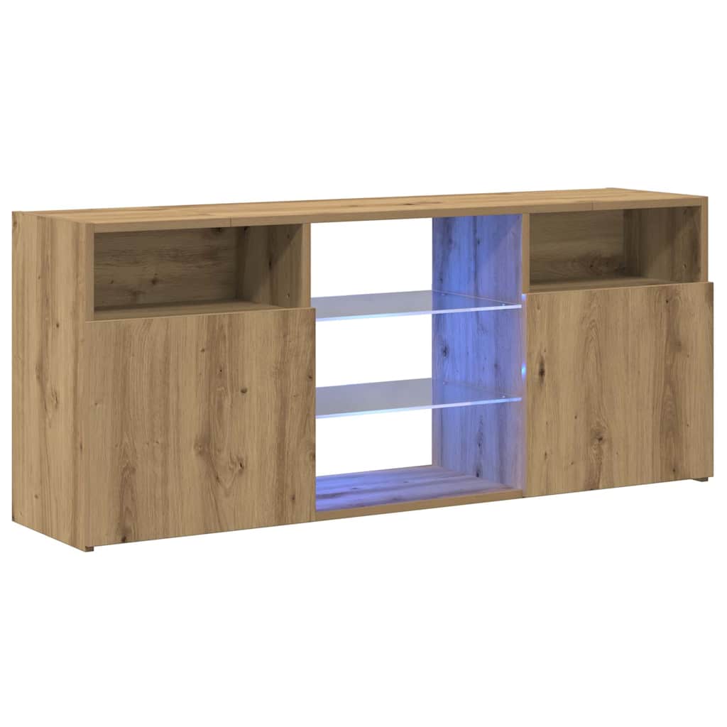 Tv-bänk med Led-lampor Konstruerat