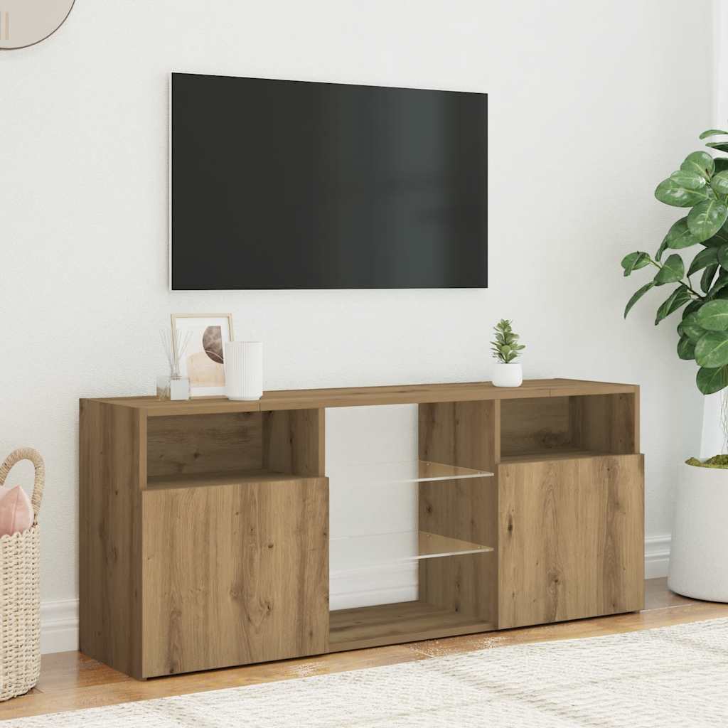 Tv-bänk med Led-lampor Konstruerat