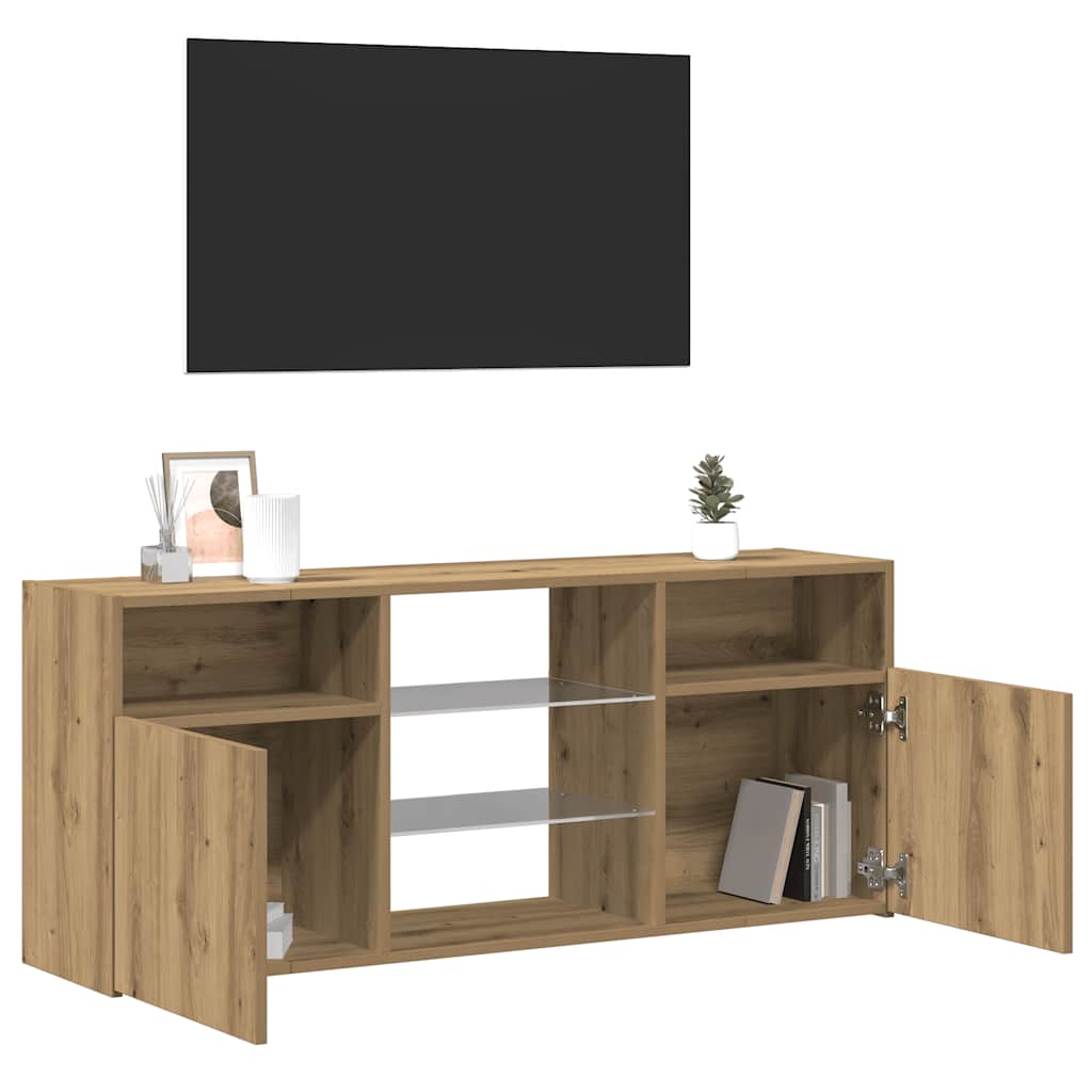 Tv-bänk med Led-lampor Konstruerat
