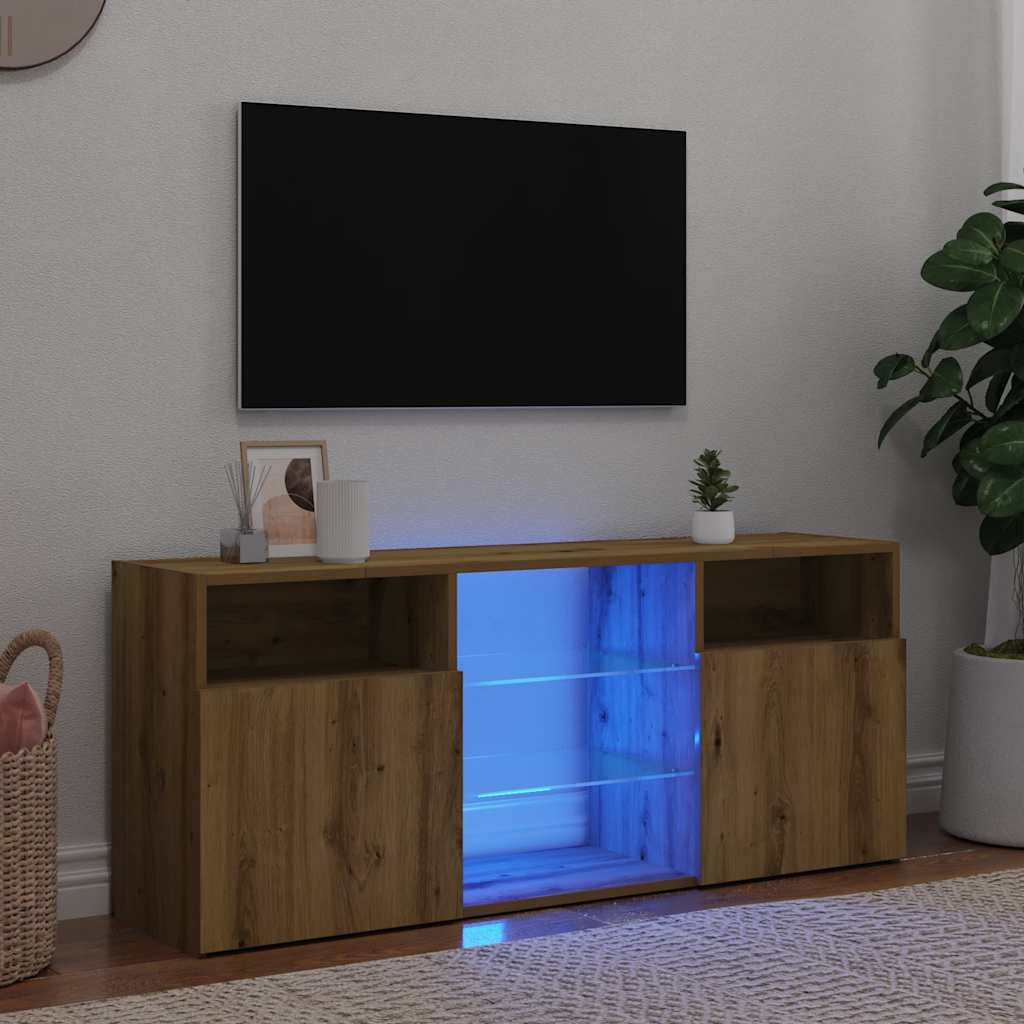 Tv-bänk med Led-lampor Konstruerat