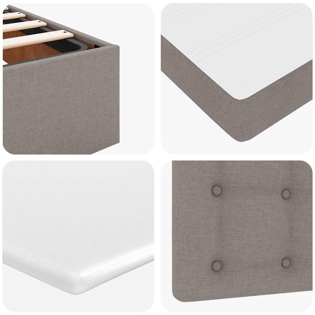 Ottomansk Säng Med Madrass Och LED-lampor Taupe