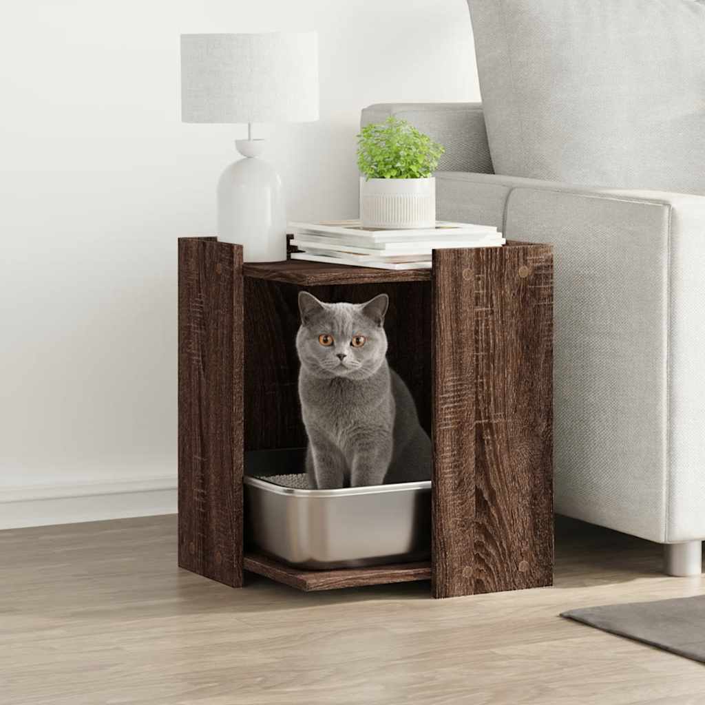 Skåp för kattlåda ek konstruerat trä