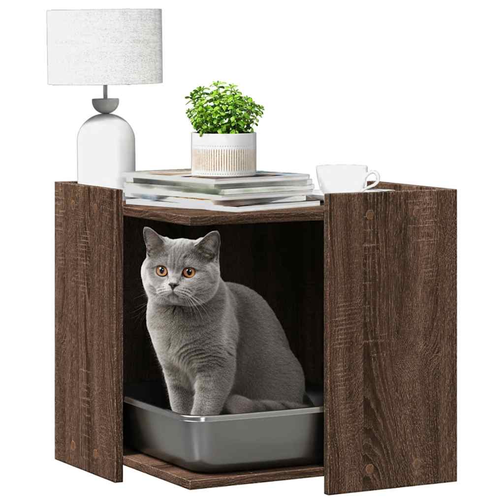 Skåp för kattlåda ek konstruerat trä