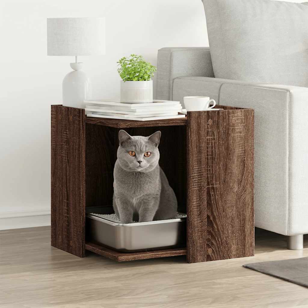 Skåp för kattlåda ek konstruerat trä